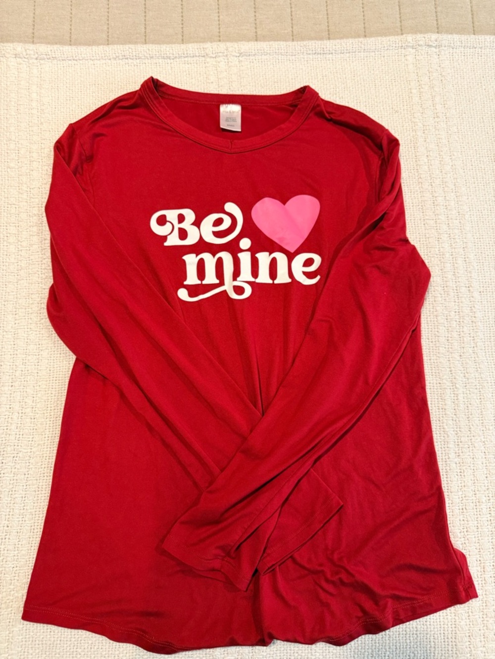 Women's Red 'Be Mine' Long-Sleeve Graphic Tee